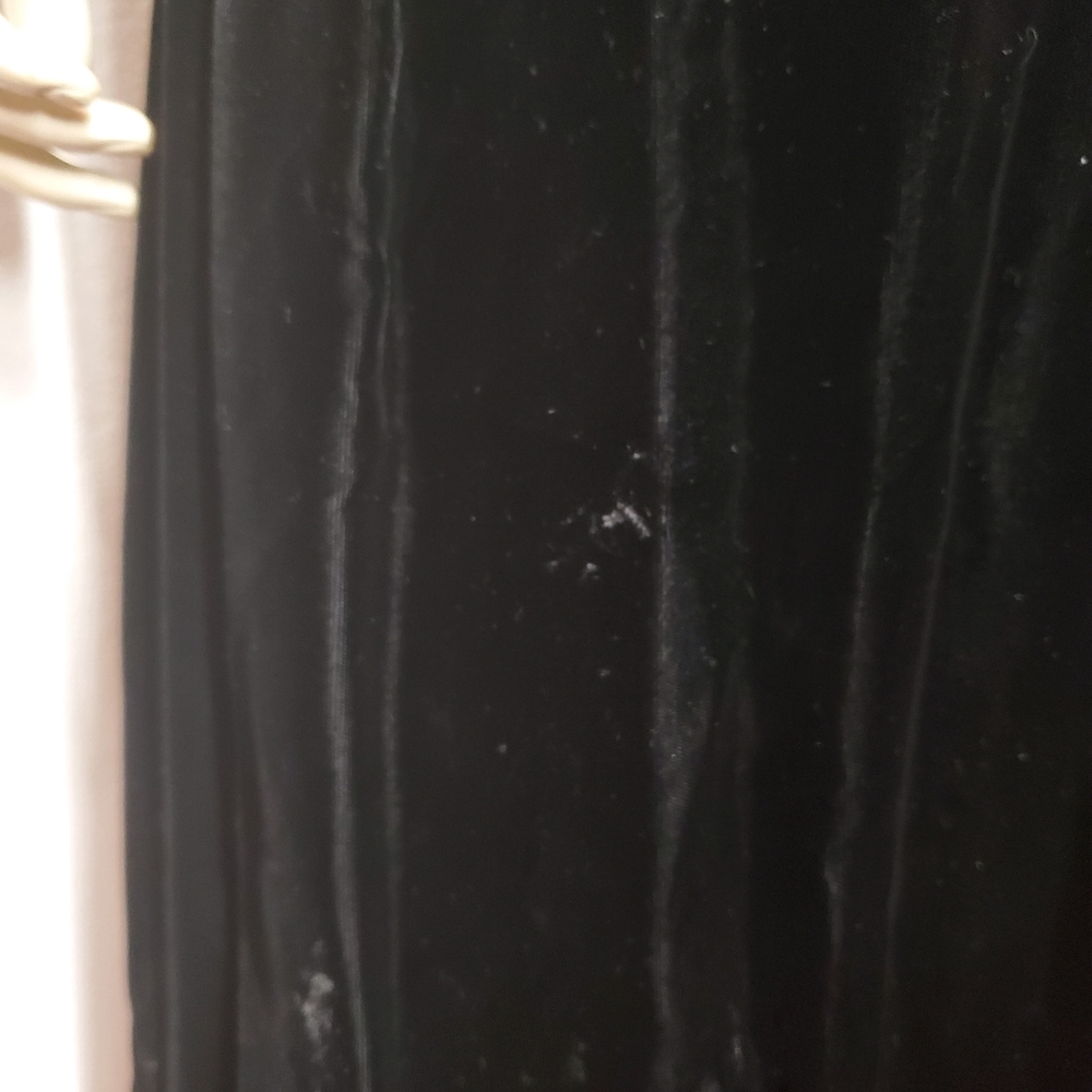 Vintage 70s Vicky Victorian Velvet Dot Dress - Picture 9 of 11